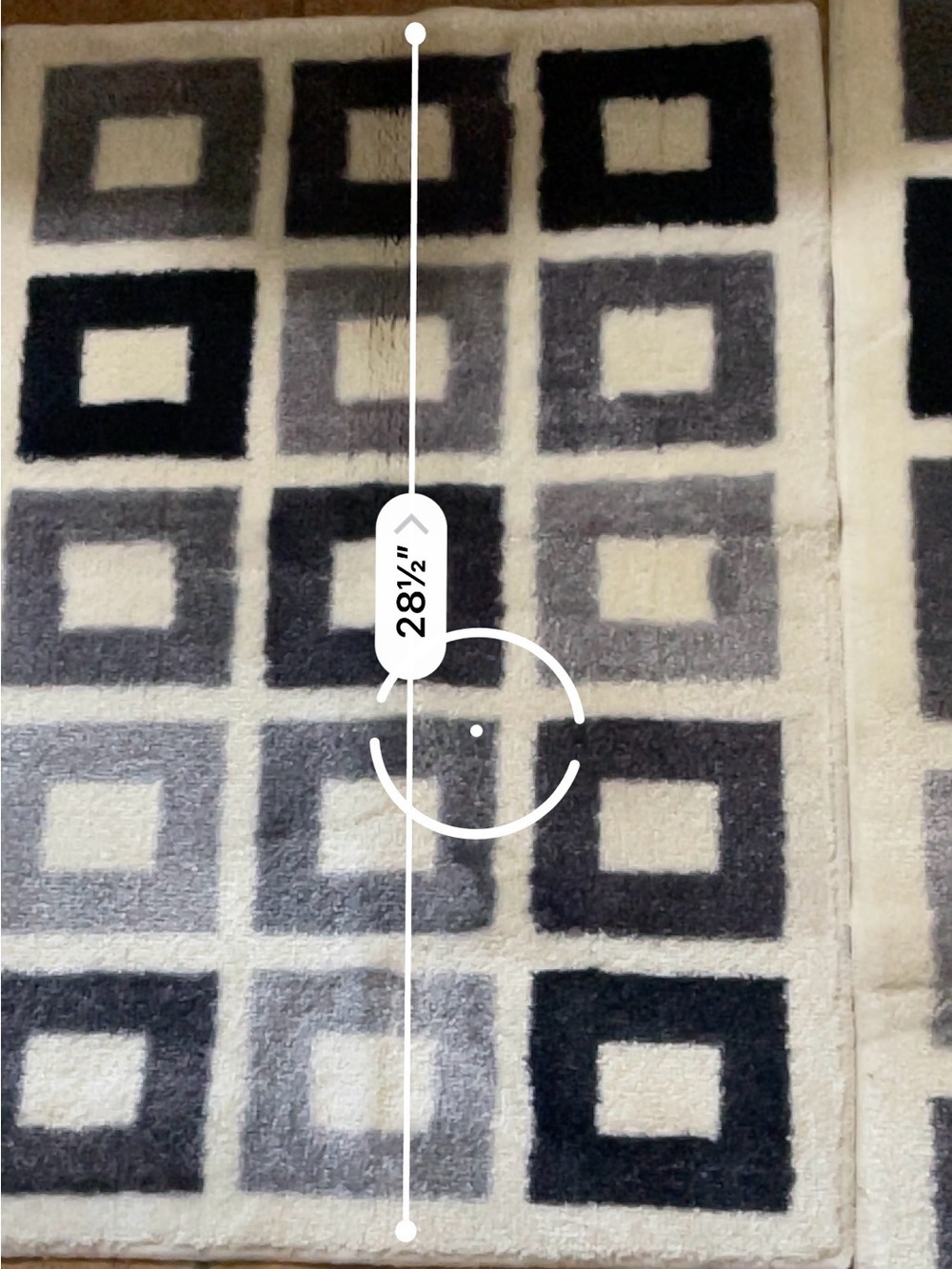 Geometric Square Pattern Bath Rugs - Neutral Gray & Black - Picture 8 of 8